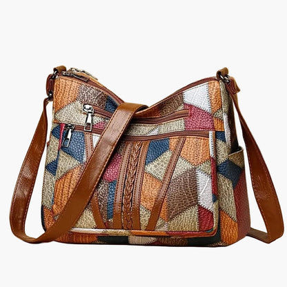 Women's Patchwork Shoulder Bag Vintage Style – Fashionable Shoulder Bag for Everyday and Leisure