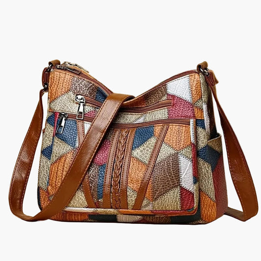 Women's Patchwork Shoulder Bag Vintage Style – Fashionable Shoulder Bag for Everyday and Leisure