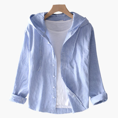 Damen -Baumwoll Bluse mit Kapuze – Klassisch, Leicht & Vielseitig