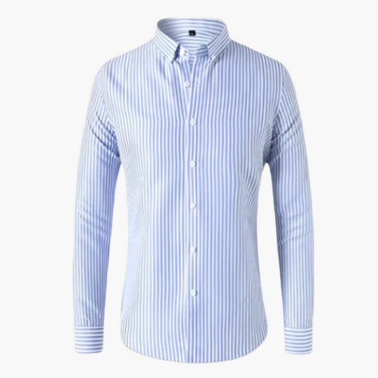 Herren Business-Freizeithemd mit Streifenmuster – Elegantes Langarmhemd für Büro & Alltag