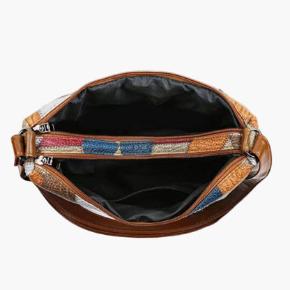 Women's Patchwork Shoulder Bag Vintage Style – Fashionable Shoulder Bag for Everyday and Leisure