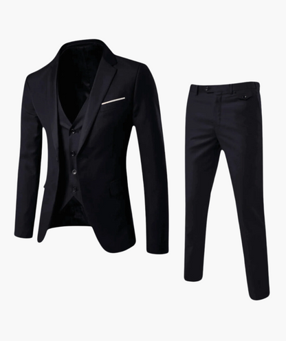 Herren 3-Teiliges Business Anzugset – Klassischer Eleganter Anzug für Hochzeit, Büro & Feste
