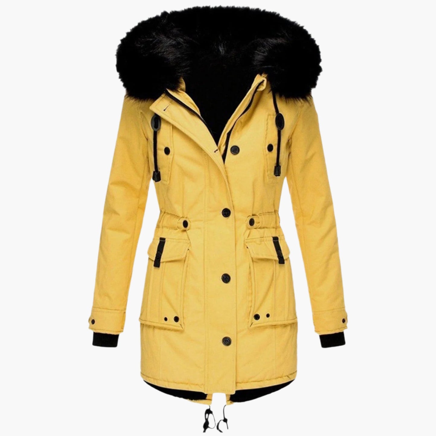 Damen Winterparka mit Kunstpelzkapuze – Stilvolle Outdoorjacke für kalte Tage