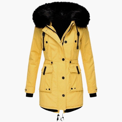 Damen Winterparka mit Kunstpelzkapuze – Stilvolle Outdoorjacke für kalte Tage