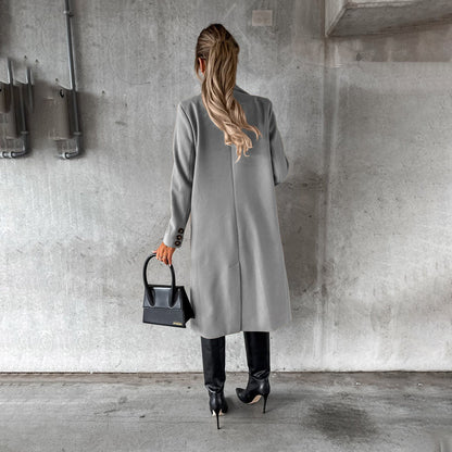 Damen Eleganter Mantel – Zweireihiger Wintermantel für stilvolle Outfits und Business-Looks