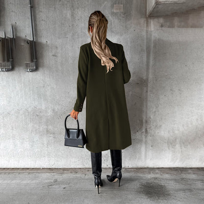 Damen Eleganter Mantel – Zweireihiger Wintermantel für stilvolle Outfits und Business-Looks
