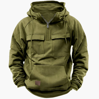 Men's Winter Hoodie with Zipper – Comfortable Military Style for Outdoor & Leisure