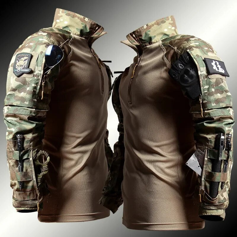 Men's Tactical Combat Suit Military Style Outdoor Set – Combat Shirt & Pants for Airsoft, Survival, Training