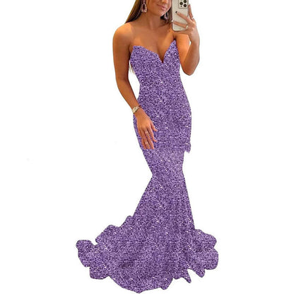 Amanda – Glitzerndes Abendkleid für Frauen mit langen Partykleidern