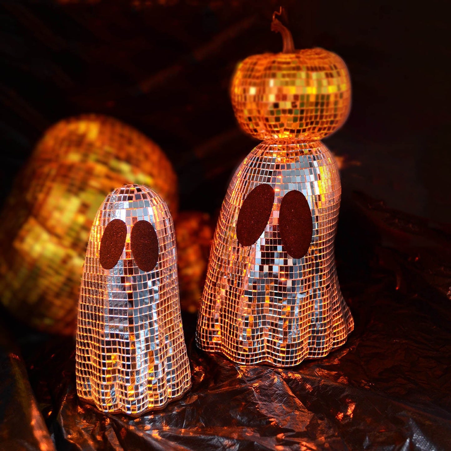 Halloween decoration ghost figure – Reflective disco ghost for party & spooky atmosphere
