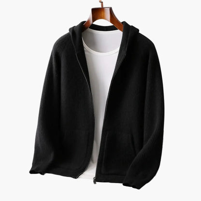 Herren Kapuzen-Cardigan Premium – Moderner Strick Hoodie für Alltag und Freizeit