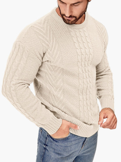 Men's knitted sweater in casual style – fashionable leisure sweater for autumn and winter