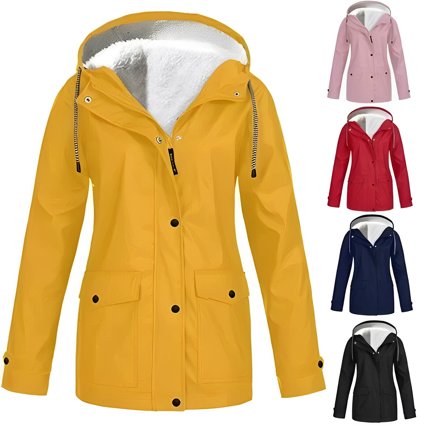 Women's Winter Rain Jacket with Fleece Lining – Waterproof Outdoor Jacket for Cold Days