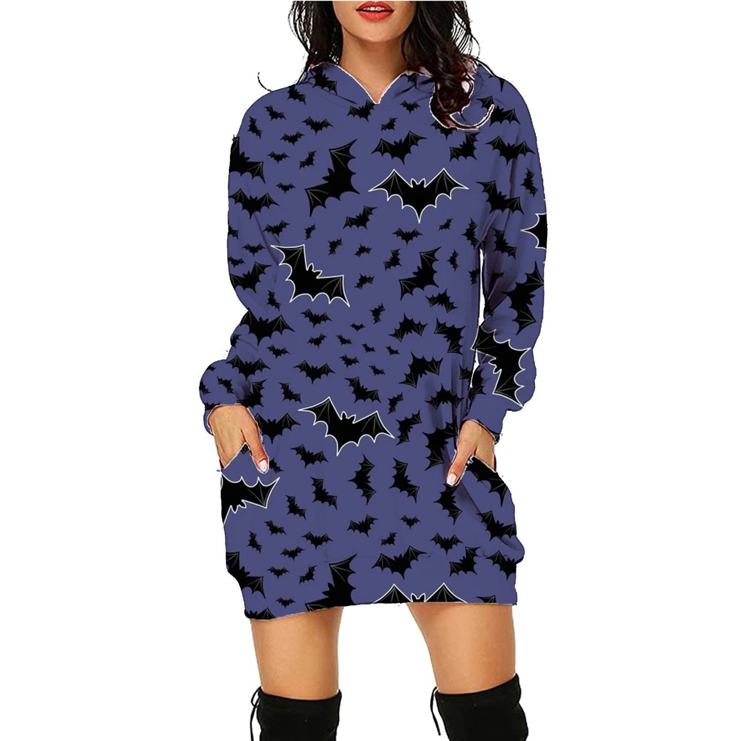 Women's Halloween Hoodie Dress – Funny Costume for Party, Decoration & Trick-or-Treat