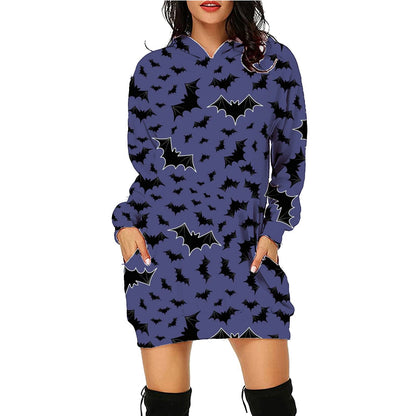 Women's Halloween Hoodie Dress – Funny Costume for Party, Decoration & Trick-or-Treat