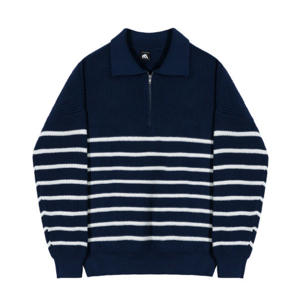 Stanley – Long-sleeved Sweater with Lapel for Men