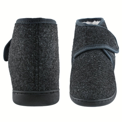 Men's Comfort Slippers with Velcro Closure and High Shaft – Comfortable Vintage Slippers for Every Day