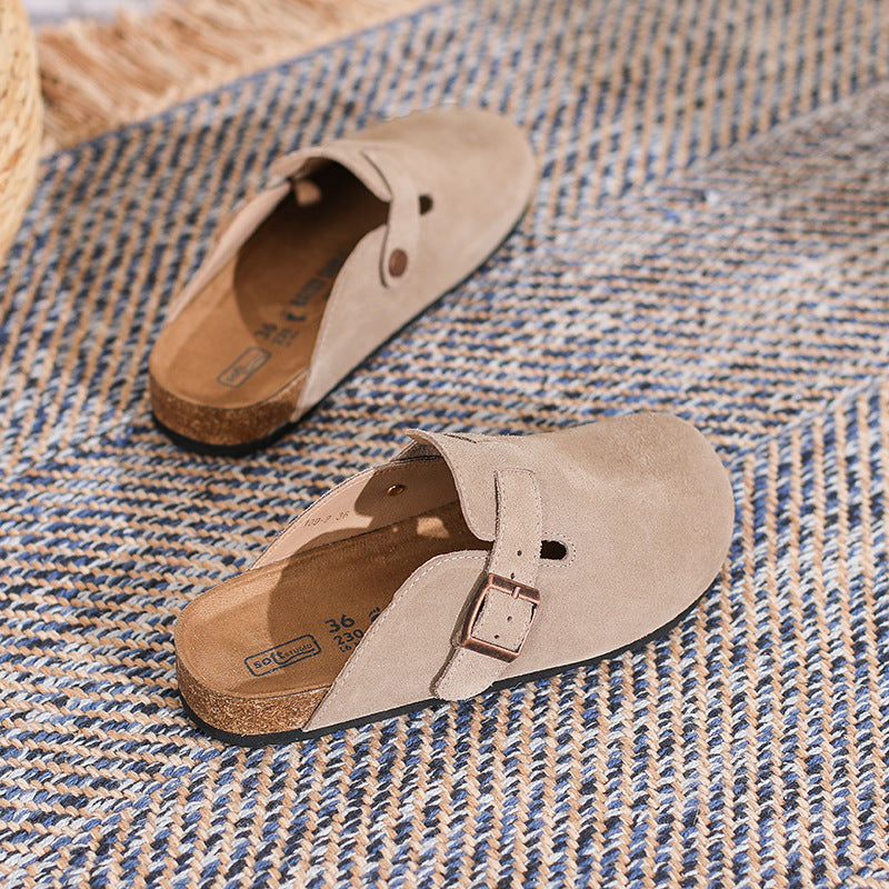 Sophie – Französische Retro Halbschuhe mit geschlossenem Zehenbereich aus veganem Leder