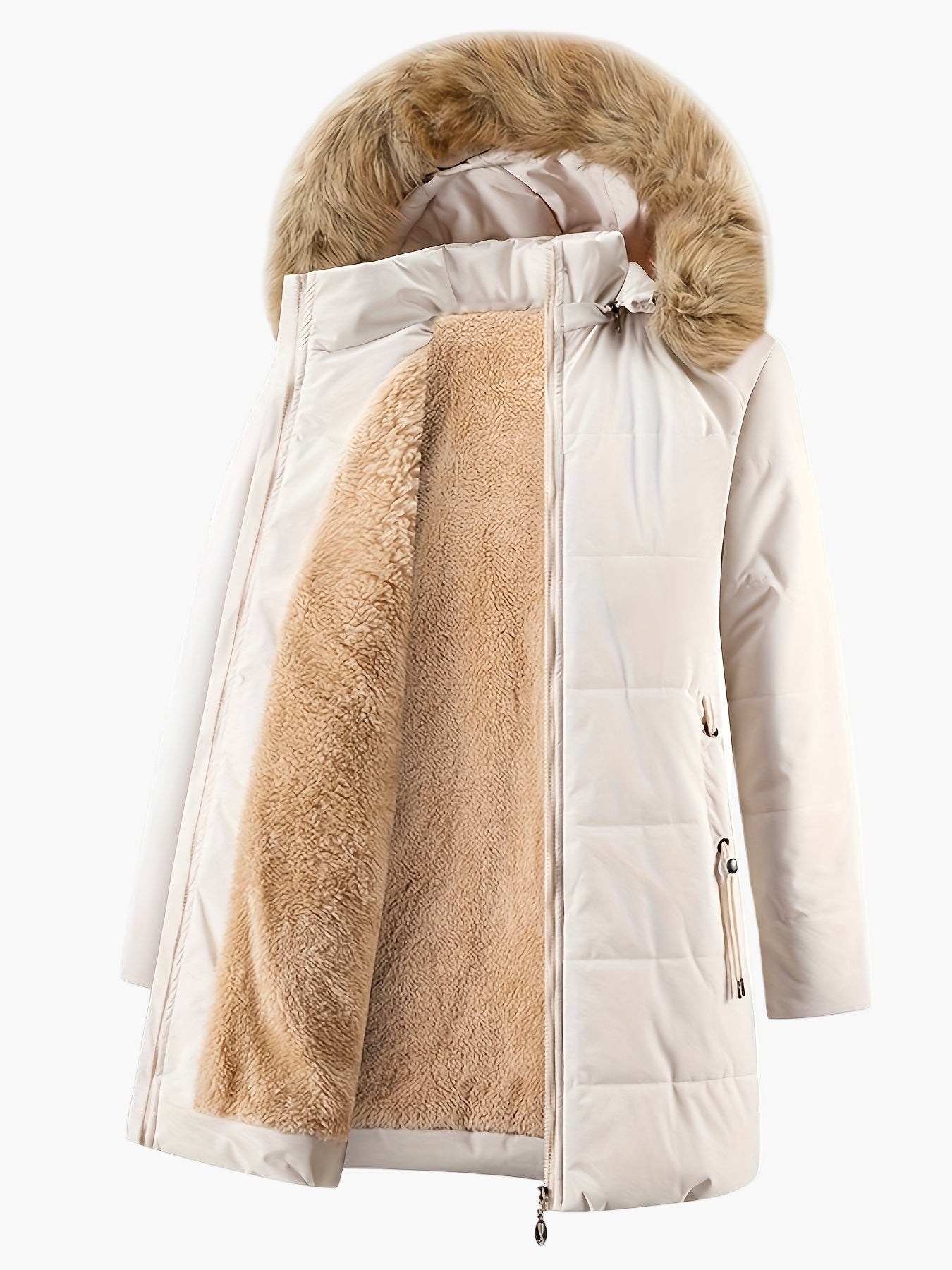 Damen Winterparka mit Kapuze und Kunstfellkragen – Stilvoller, warmer Alltagsmantel