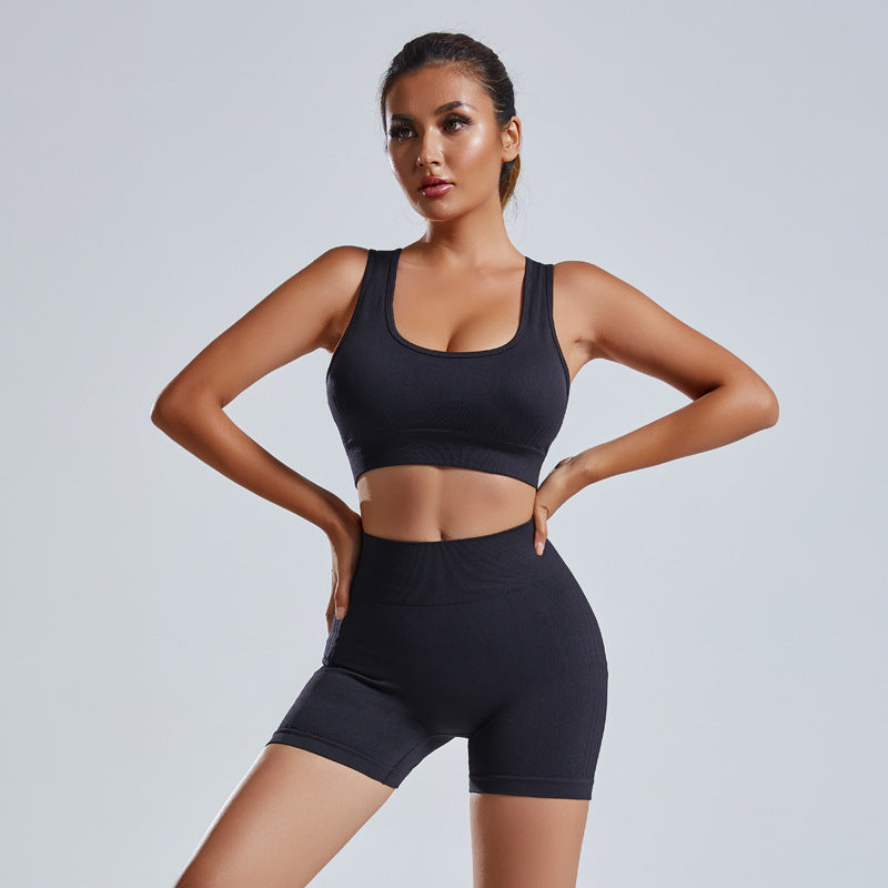 Ruth – 2-teiliges Yogaset mit nahtlosem Sportanzug für Frauen, Hochbund-Leggings und Top