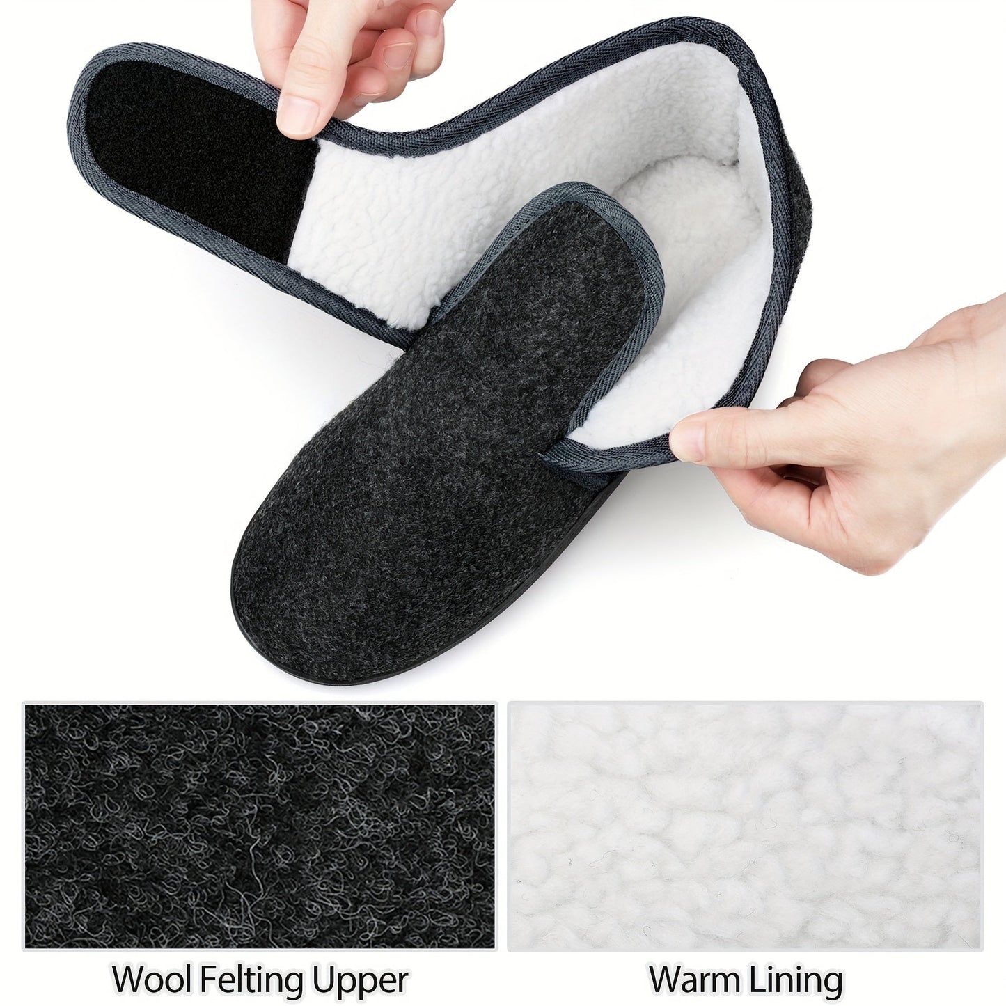 Men's Comfort Slippers with Velcro Closure and High Shaft – Comfortable Vintage Slippers for Every Day