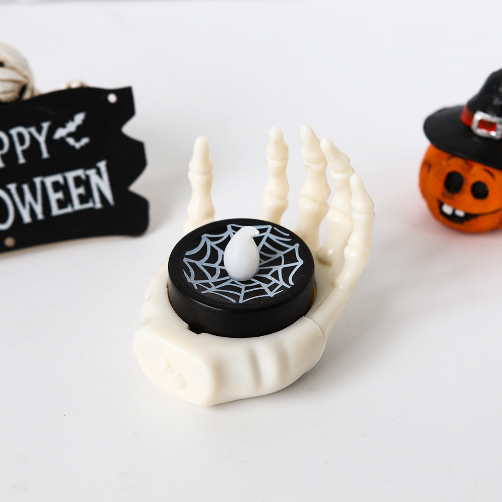 Halloween LED tealight skeleton hand decoration – creepy table decoration for Halloween parties