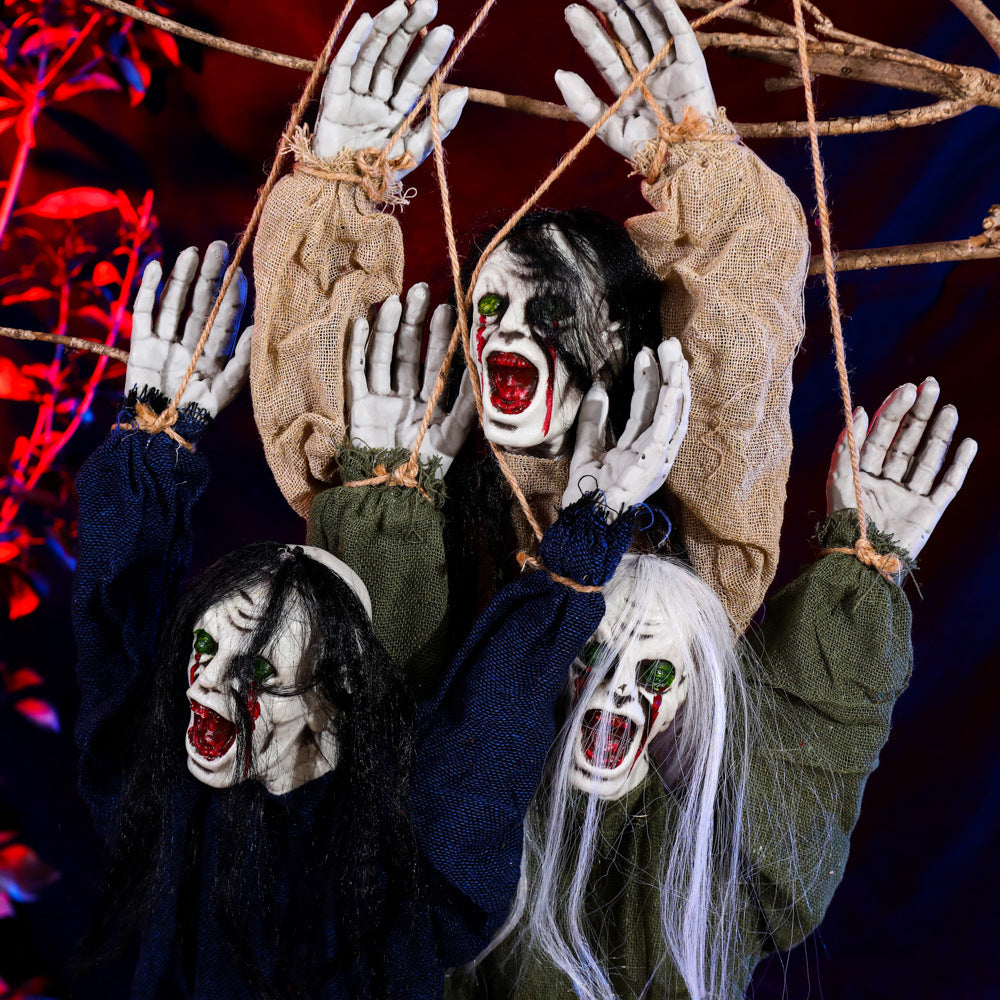 Halloween Hanging Ghosts Decoration – Creepy Hanging Decoration for Halloween Parties & Haunted House