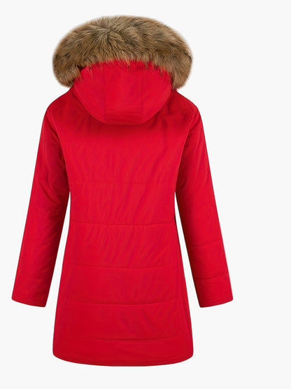 Damen Winterparka mit Kapuze und Kunstfellkragen – Stilvoller, warmer Alltagsmantel
