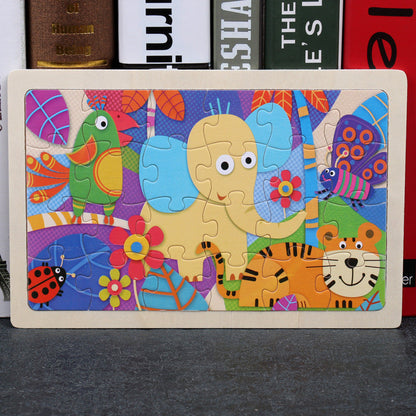 Kinder Holzpuzzle Set – Bunte Lernspielzeuge im Aufbewahrungs-Metallkasten, ab 3 Jahren, Unisex