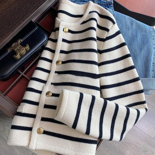 Abigail – Gestreifter Strickcardigan für Damen