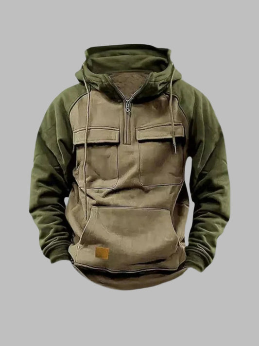 Herren Urban Style Hoodie mit Brusttaschen und Kapuze – Freizeit & Alltag
