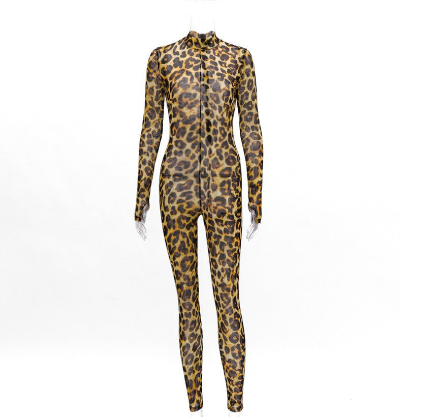 Claire – Leopard Damen Jumpsuit mit Enger Passform