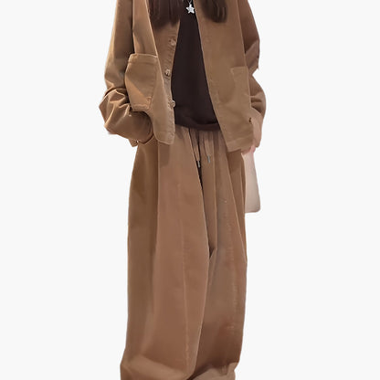 Damen Oversized Anzug Zweiteiler Set – Eleganter Freizeit-Look für Herbst und Winter