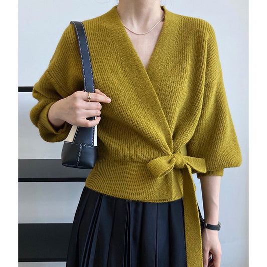 Fiona – Französischer Retro-Strick-Cardigan mit V-Ausschnitt