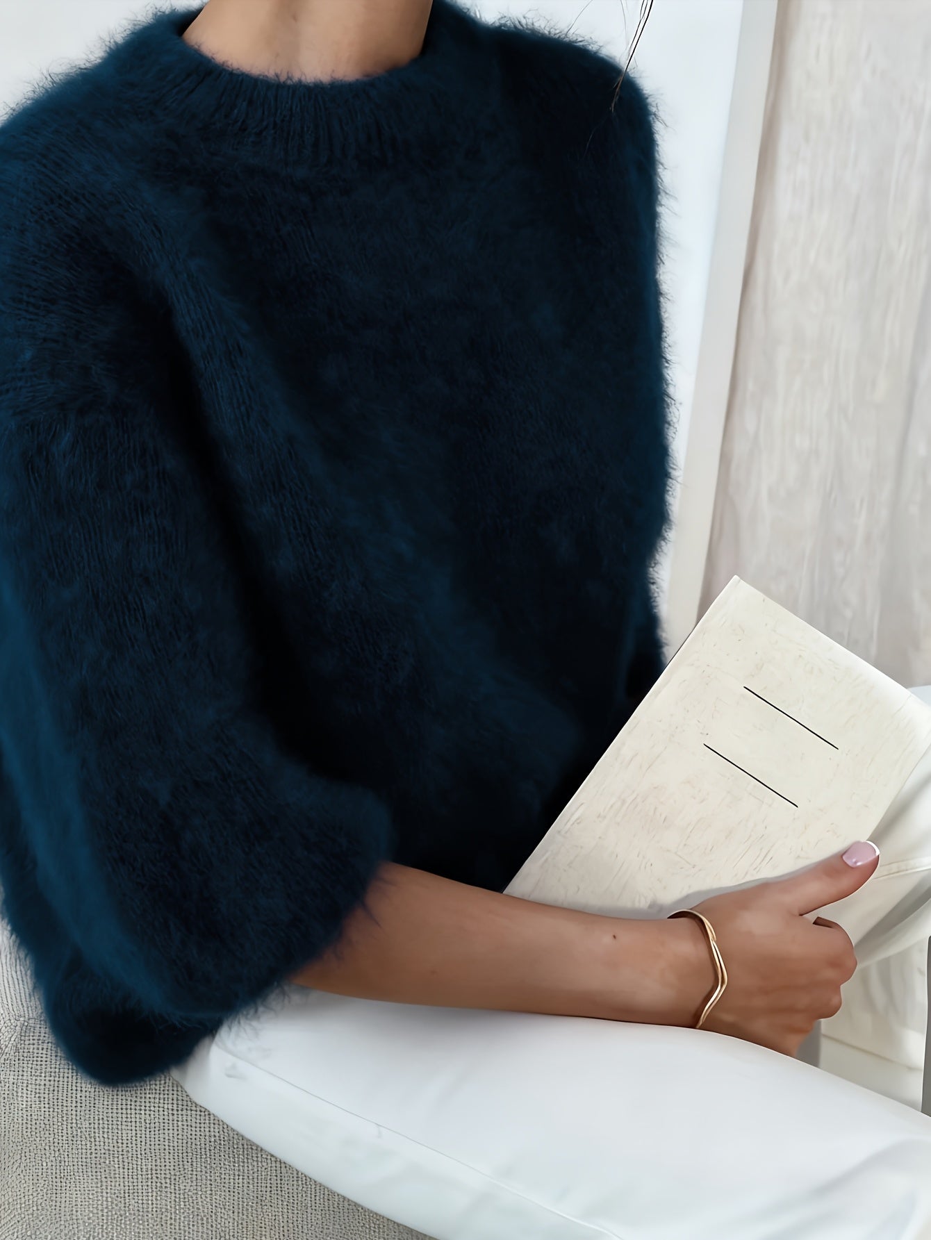 Damen Pullover Elegant Lockerer Schnitt Herbst Winter Stil