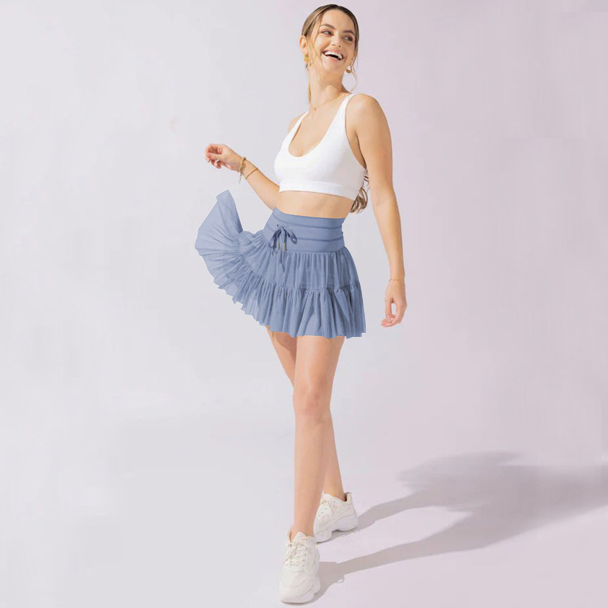 Sophia – Faltenrock mit Schnürung und Sicherheits-Shorts