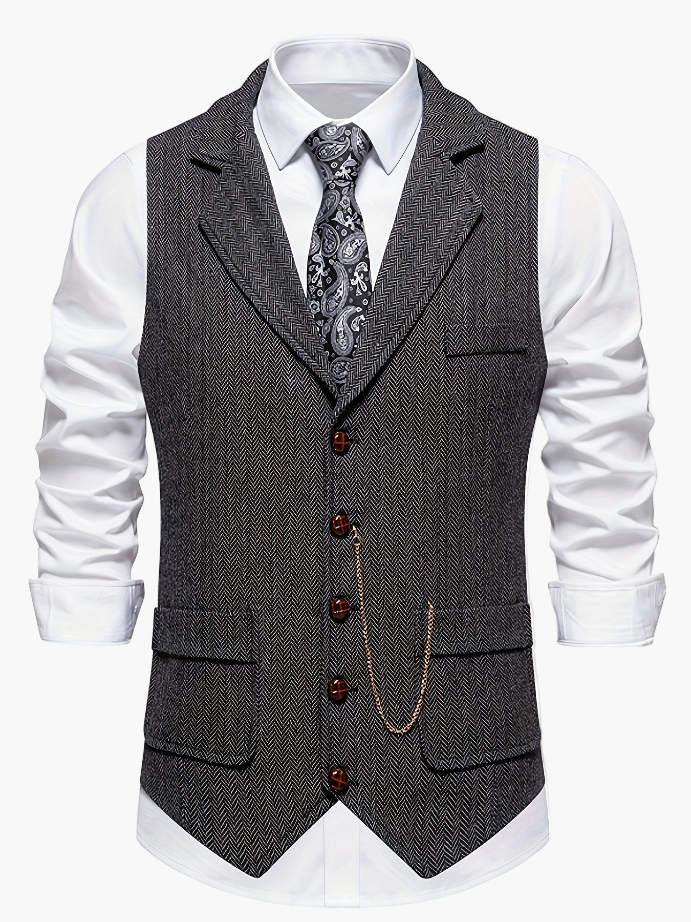 Men's vest in vintage business style – elegant suit vest for office and festive occasions