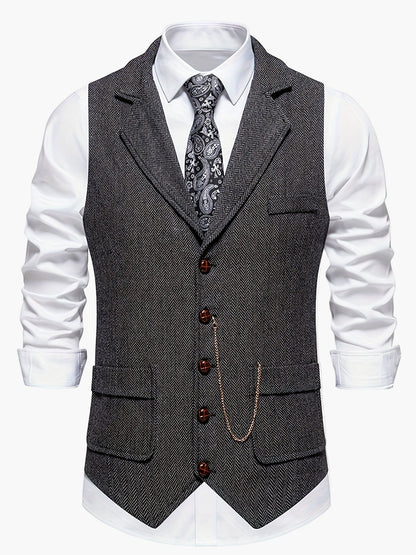 Men's vest in vintage business style – elegant suit vest for office and festive occasions