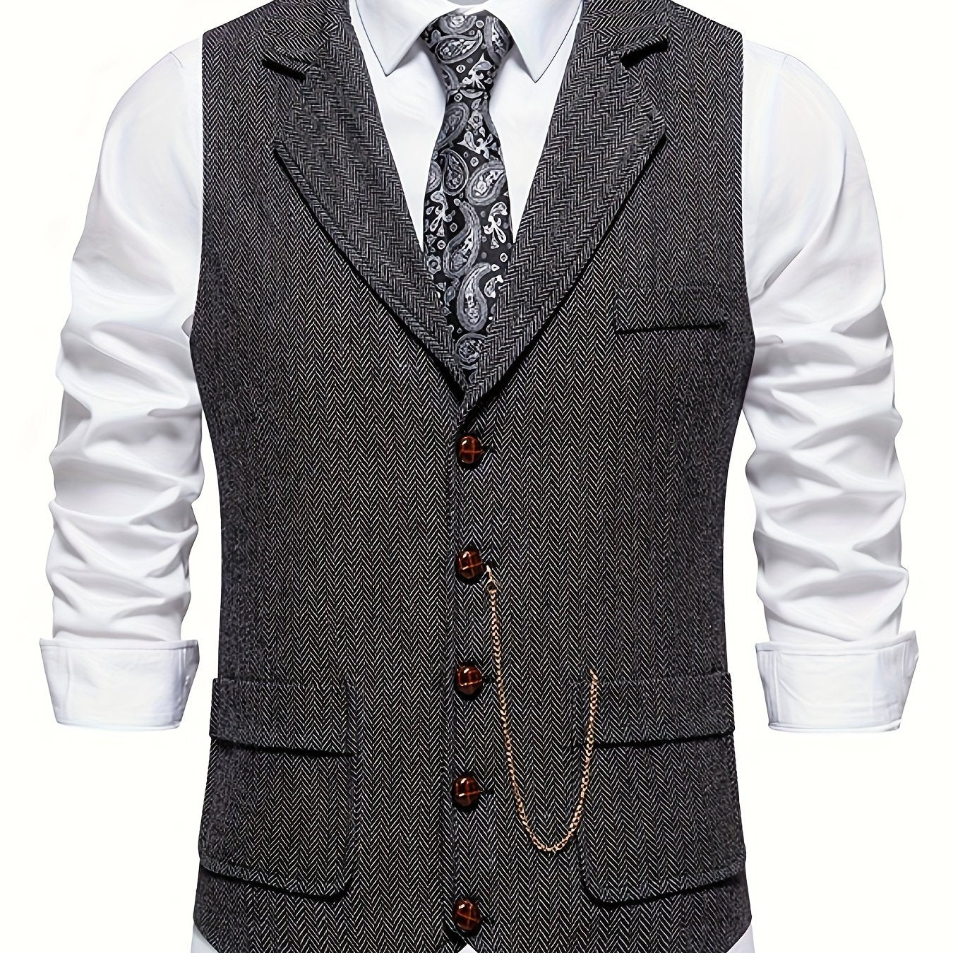 Men's vest in vintage business style – elegant suit vest for office and festive occasions