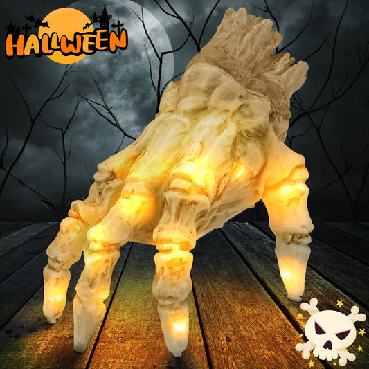 Halloween Glowing Electric Ghost Hand – Movable Zombie Decoration for Horror Parties & Haunted House