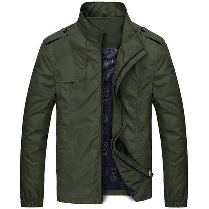 Men's casual jacket slim fit with stand-up collar – fashionable transitional coat for everyday & outdoor