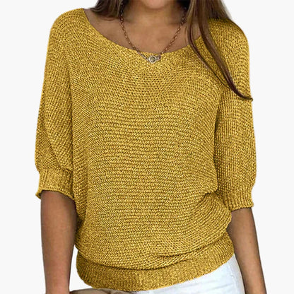 Damen Strickpullover mit weitem Ausschnitt – Lässiger Komfort für Alltag und Freizeit