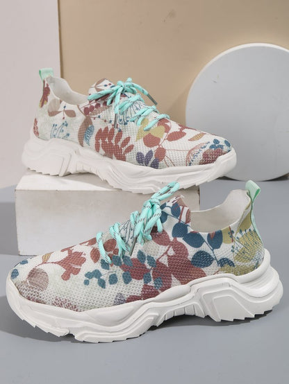 Barbara – Blumenfreizeitschuhe mit Flacher Sohle für Damen