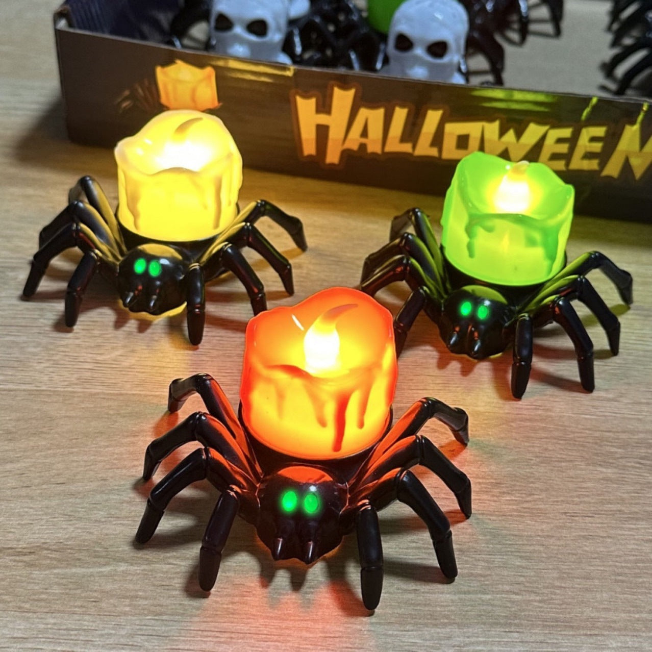 Halloween spider candle lamp for spooky decorations and parties
