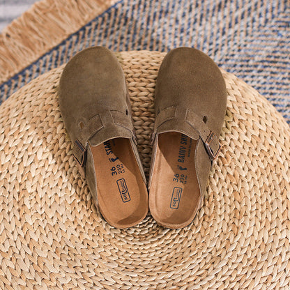 Sophie – Französische Retro Halbschuhe mit geschlossenem Zehenbereich aus veganem Leder