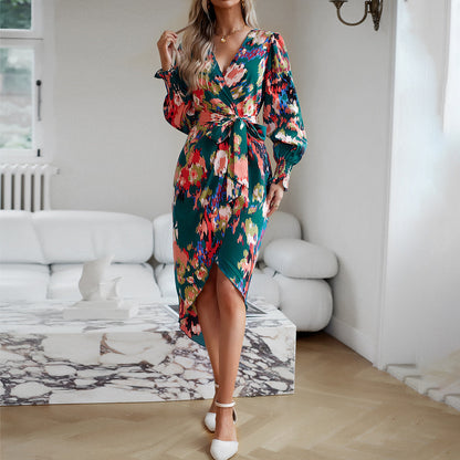 Imogen – Elegantes V-Ausschnitt Kleid für Herbst/Winter 2023