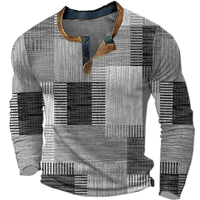 Karl – 3D Bedruckter Langarm-Pullover mit Drei Knöpfen