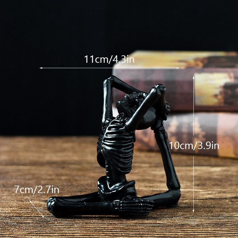 Halloween decorative figure yoga skeleton – funny skeleton figures for Halloween parties & spooky decorations
