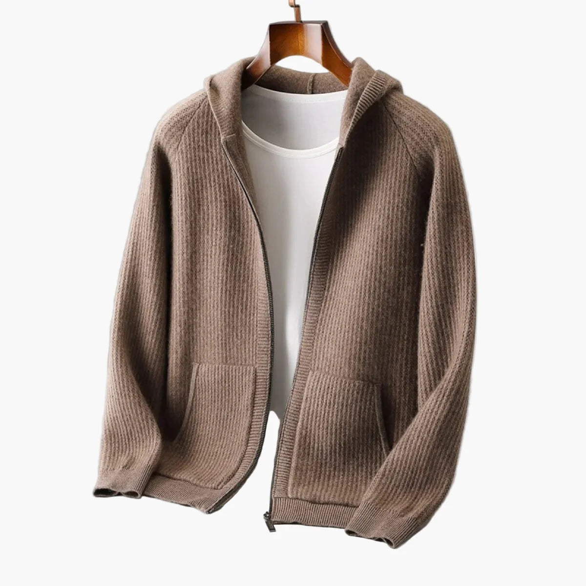 Herren Kapuzen-Cardigan Premium – Moderner Strick Hoodie für Alltag und Freizeit