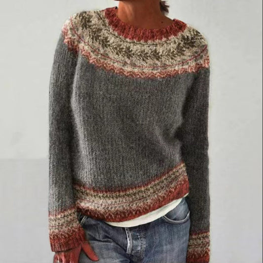 Victoria – Multicolor Rundhals Pullover für Damen